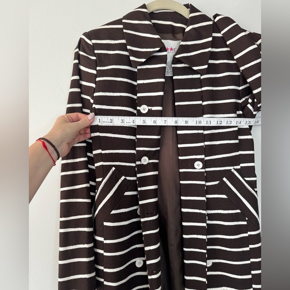 Isaac Mizrahi Brown & White Striped Blazer – Size 4 - Picture 11 of 17